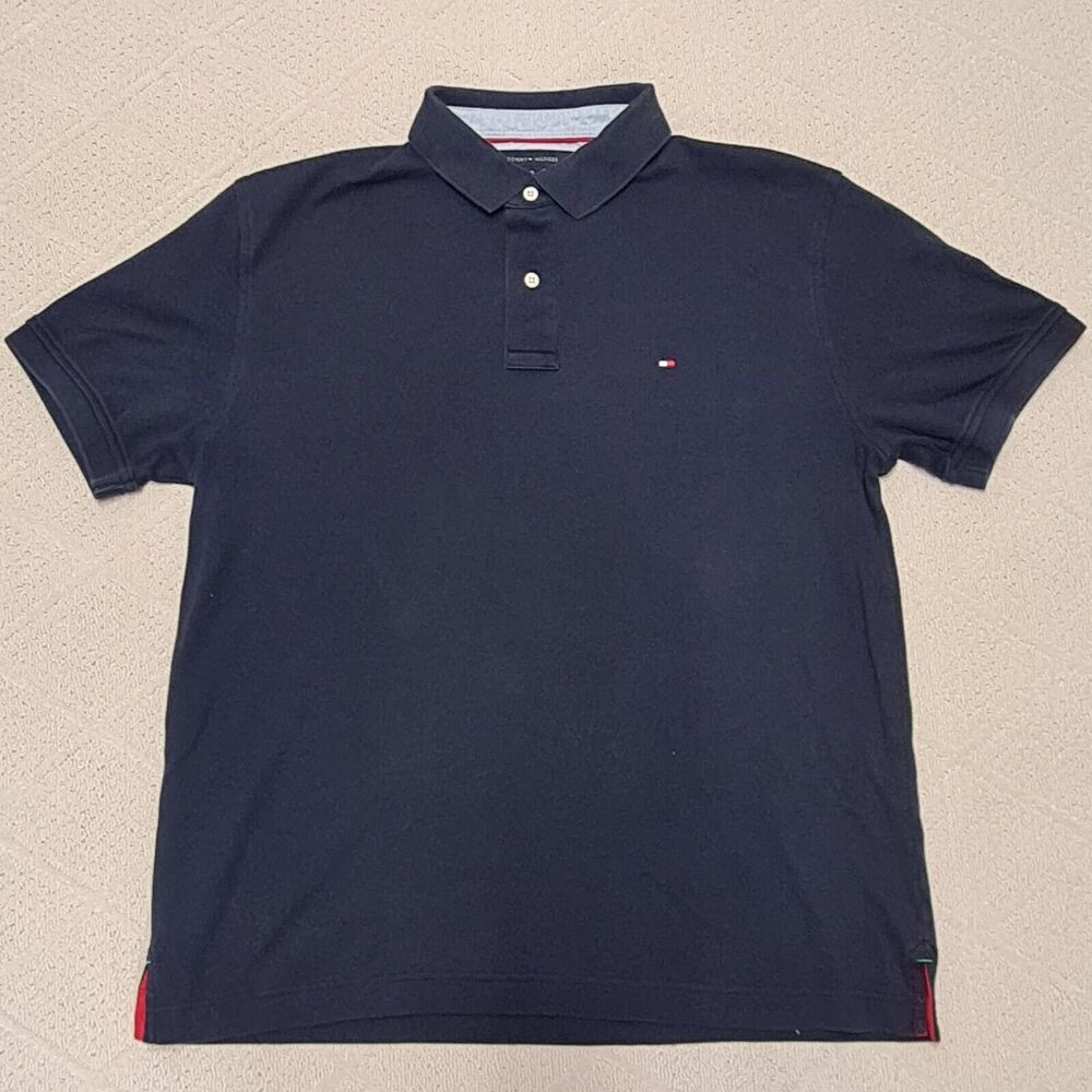 Tommy Hilfiger Golf Polo Shirt Navy Blue Men's XL Custom Fit Casual Activewear